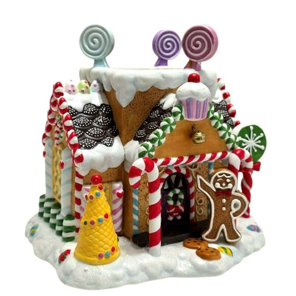Partylite Gingerbread Cottage House Candle Holder Christmas Holiday Decor READ - Picture 8 of 16